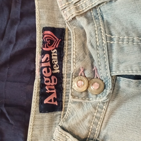 🏍Women's Light Blue Jeans With Pink Decor - Picture 11 of 16